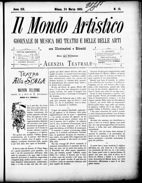 Il mondo artistico : giornale di musica dei teatri e delle belle arti