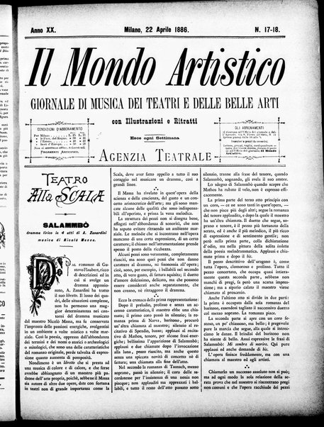 Il mondo artistico : giornale di musica dei teatri e delle belle arti