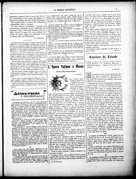 Il mondo artistico : giornale di musica dei teatri e delle belle arti