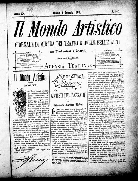 Il mondo artistico : giornale di musica dei teatri e delle belle arti