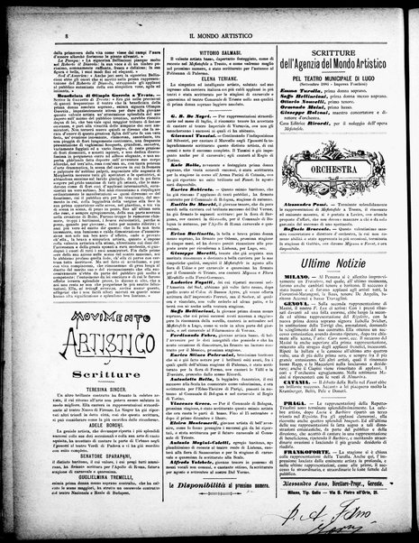 Il mondo artistico : giornale di musica dei teatri e delle belle arti