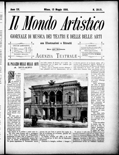 Il mondo artistico : giornale di musica dei teatri e delle belle arti