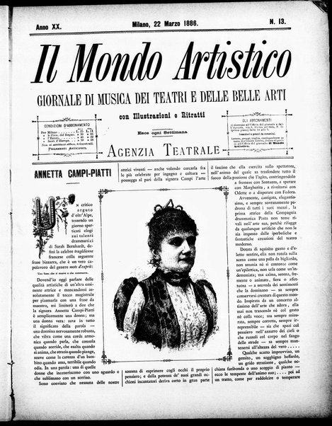 Il mondo artistico : giornale di musica dei teatri e delle belle arti