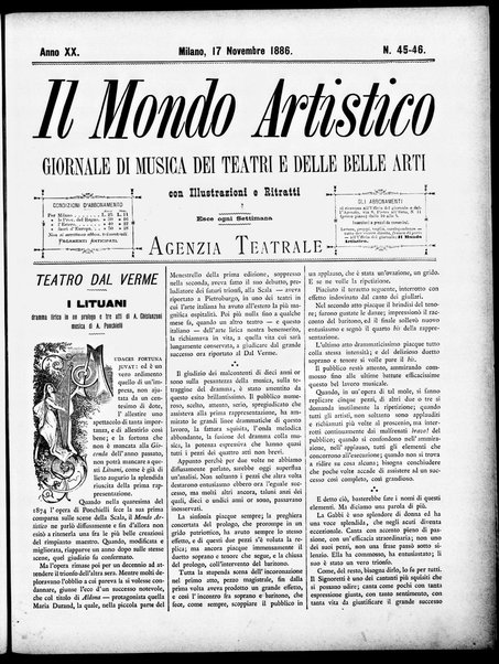 Il mondo artistico : giornale di musica dei teatri e delle belle arti