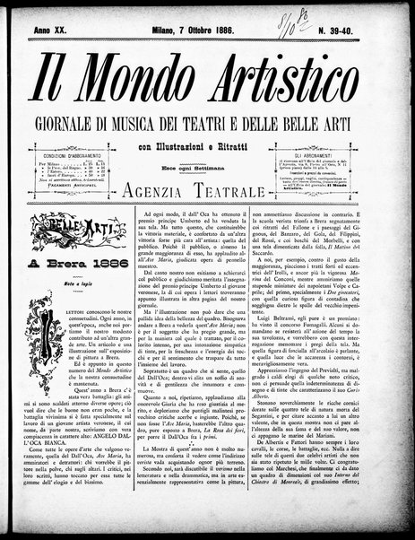 Il mondo artistico : giornale di musica dei teatri e delle belle arti