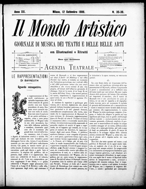 Il mondo artistico : giornale di musica dei teatri e delle belle arti