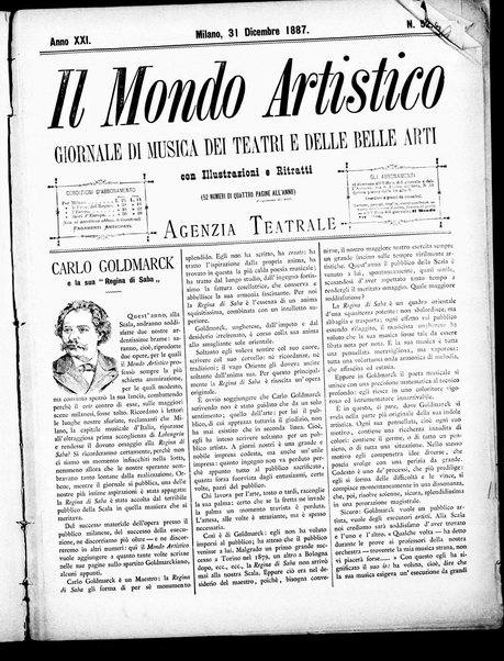 Il mondo artistico : giornale di musica dei teatri e delle belle arti