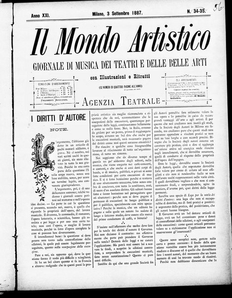 Il mondo artistico : giornale di musica dei teatri e delle belle arti