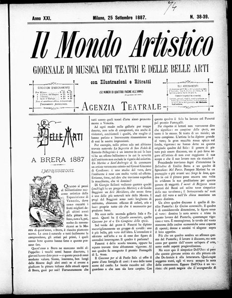 Il mondo artistico : giornale di musica dei teatri e delle belle arti