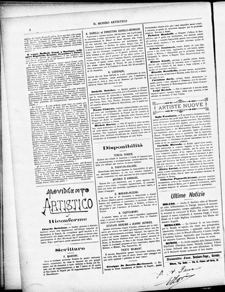 Il mondo artistico : giornale di musica dei teatri e delle belle arti