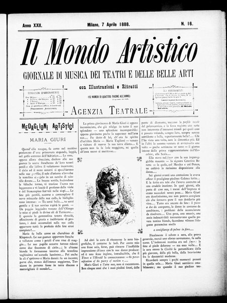 Il mondo artistico : giornale di musica dei teatri e delle belle arti