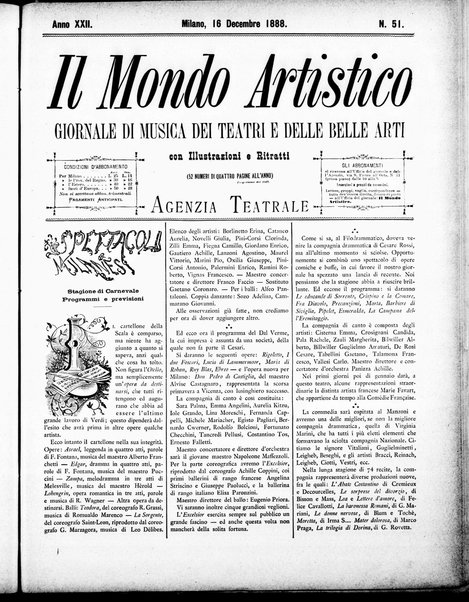 Il mondo artistico : giornale di musica dei teatri e delle belle arti