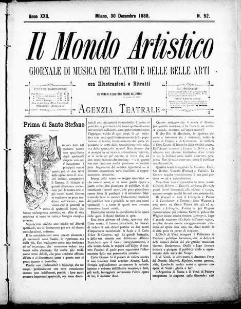 Il mondo artistico : giornale di musica dei teatri e delle belle arti