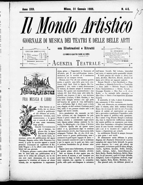 Il mondo artistico : giornale di musica dei teatri e delle belle arti