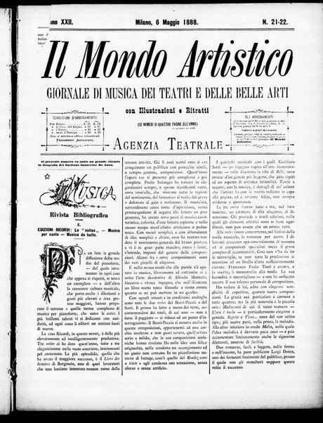 Il mondo artistico : giornale di musica dei teatri e delle belle arti