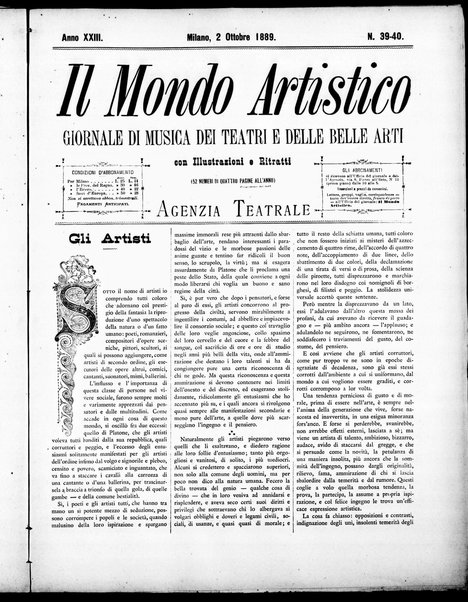 Il mondo artistico : giornale di musica dei teatri e delle belle arti