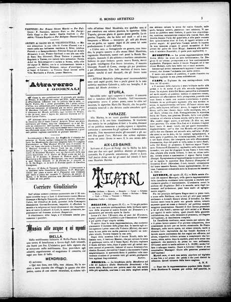 Il mondo artistico : giornale di musica dei teatri e delle belle arti