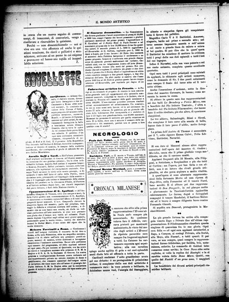 Il mondo artistico : giornale di musica dei teatri e delle belle arti