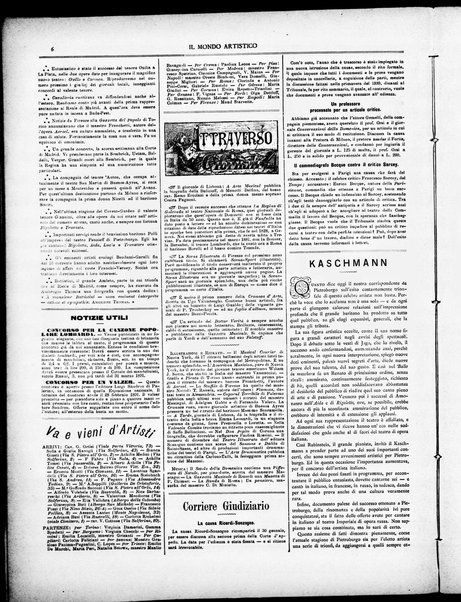 Il mondo artistico : giornale di musica dei teatri e delle belle arti