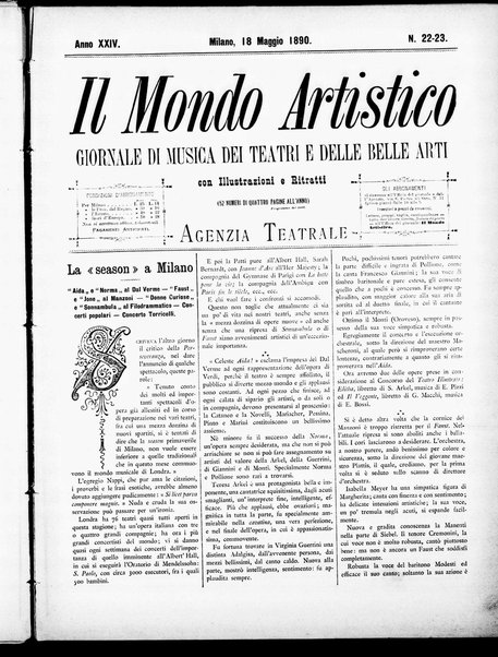 Il mondo artistico : giornale di musica dei teatri e delle belle arti