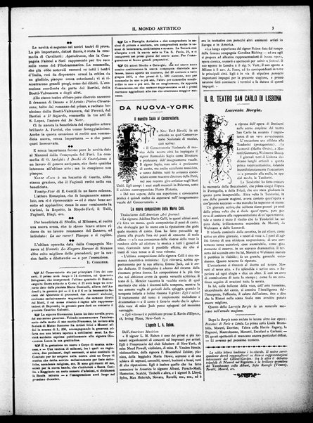 Il mondo artistico : giornale di musica dei teatri e delle belle arti