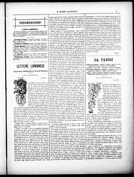 Il mondo artistico : giornale di musica dei teatri e delle belle arti