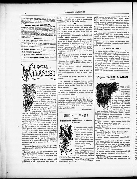 Il mondo artistico : giornale di musica dei teatri e delle belle arti