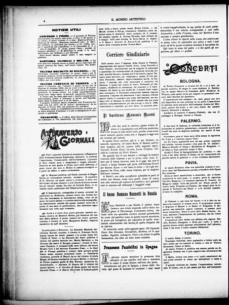 Il mondo artistico : giornale di musica dei teatri e delle belle arti