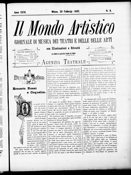 Il mondo artistico : giornale di musica dei teatri e delle belle arti