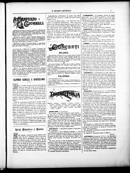 Il mondo artistico : giornale di musica dei teatri e delle belle arti