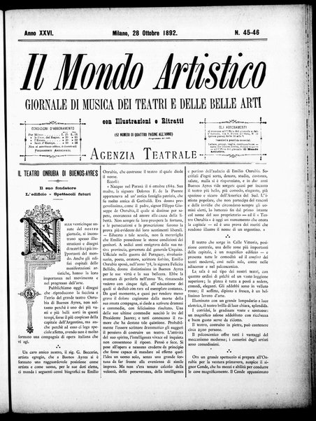 Il mondo artistico : giornale di musica dei teatri e delle belle arti