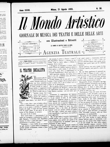 Il mondo artistico : giornale di musica dei teatri e delle belle arti