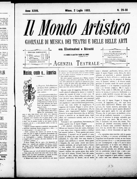 Il mondo artistico : giornale di musica dei teatri e delle belle arti