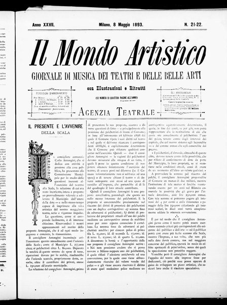 Il mondo artistico : giornale di musica dei teatri e delle belle arti