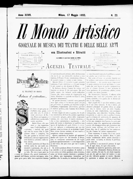 Il mondo artistico : giornale di musica dei teatri e delle belle arti