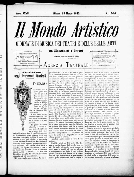 Il mondo artistico : giornale di musica dei teatri e delle belle arti