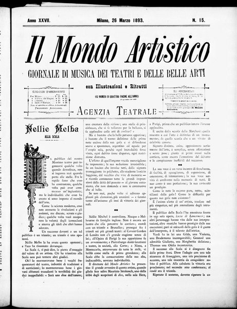 Il mondo artistico : giornale di musica dei teatri e delle belle arti