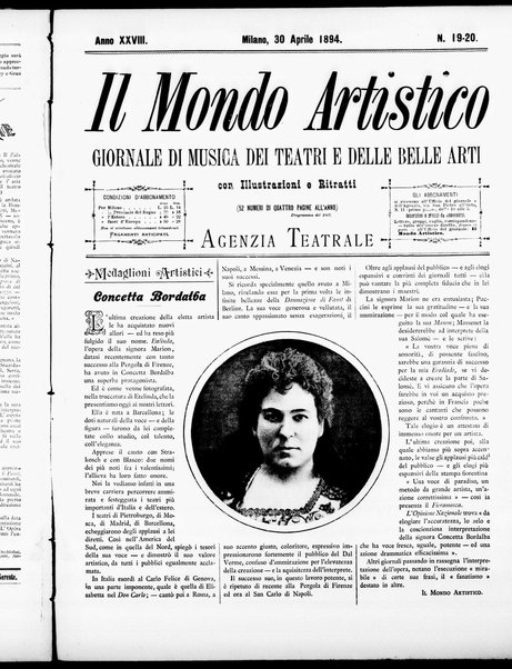 Il mondo artistico : giornale di musica dei teatri e delle belle arti