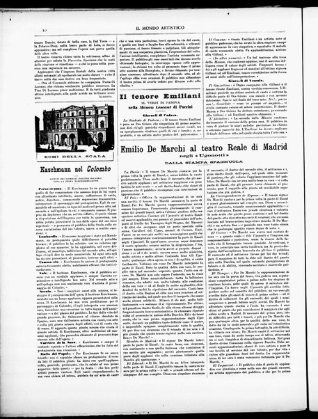 Il mondo artistico : giornale di musica dei teatri e delle belle arti