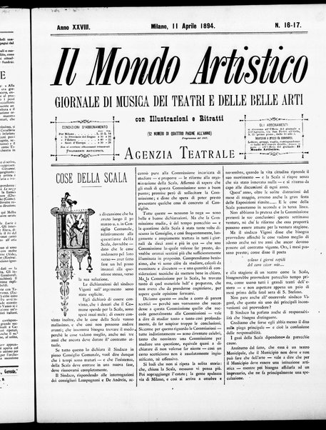 Il mondo artistico : giornale di musica dei teatri e delle belle arti