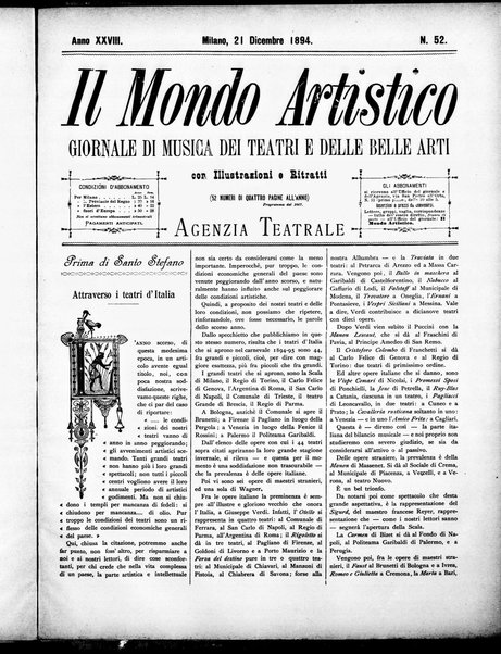 Il mondo artistico : giornale di musica dei teatri e delle belle arti