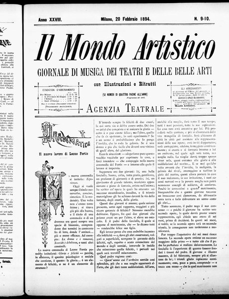 Il mondo artistico : giornale di musica dei teatri e delle belle arti