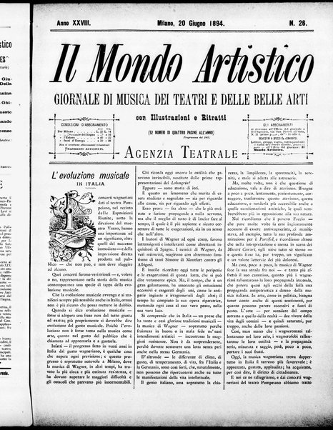 Il mondo artistico : giornale di musica dei teatri e delle belle arti