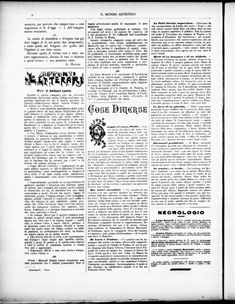 Il mondo artistico : giornale di musica dei teatri e delle belle arti