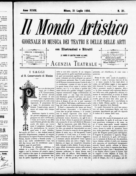 Il mondo artistico : giornale di musica dei teatri e delle belle arti