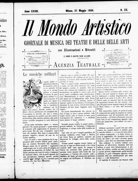 Il mondo artistico : giornale di musica dei teatri e delle belle arti