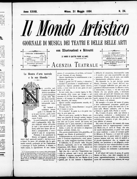 Il mondo artistico : giornale di musica dei teatri e delle belle arti