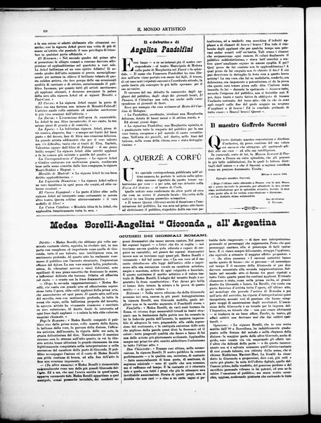 Il mondo artistico : giornale di musica dei teatri e delle belle arti