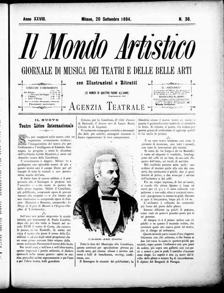 Il mondo artistico : giornale di musica dei teatri e delle belle arti