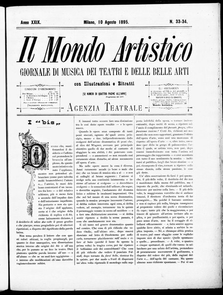 Il mondo artistico : giornale di musica dei teatri e delle belle arti